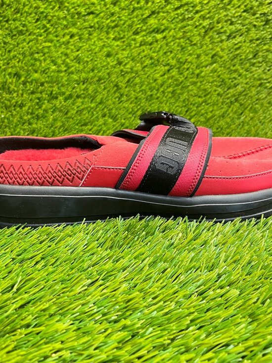 UGG Kick It Mens Size 9 Red Black Casual Classic Slip On Slide Slippers Shoes